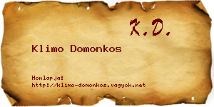 Klimo Domonkos névjegykártya